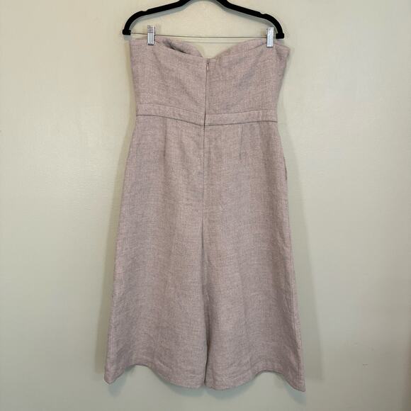 ASOS Jumpsuit Womens 12 Gray Cut Out Strapless Tube Wide Leg Flare Party NWT - Picture 2 of 11